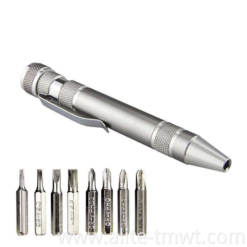 Promotional Gift Slotted Phillips Bit Set Pocket Portable Tool Precision Pen Screwdriver